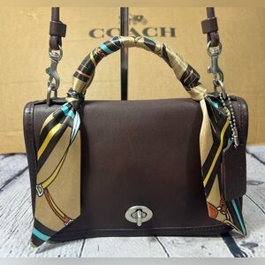 Vintage Coach 9924 Casino Bag Mahogany Brown Leather SILVER Hardware MADEUSA Y2K